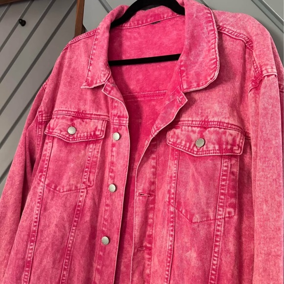 Vibrant Pink Denim Jacket - Picture 3 of 4